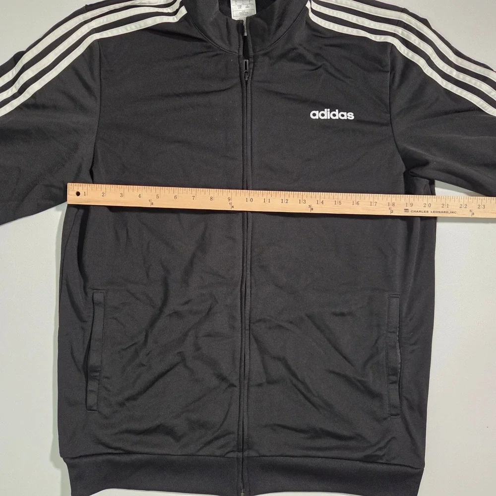 Adidas Track Jacket Blue White Stripes Mens Size L Athletic‎ Full Zip